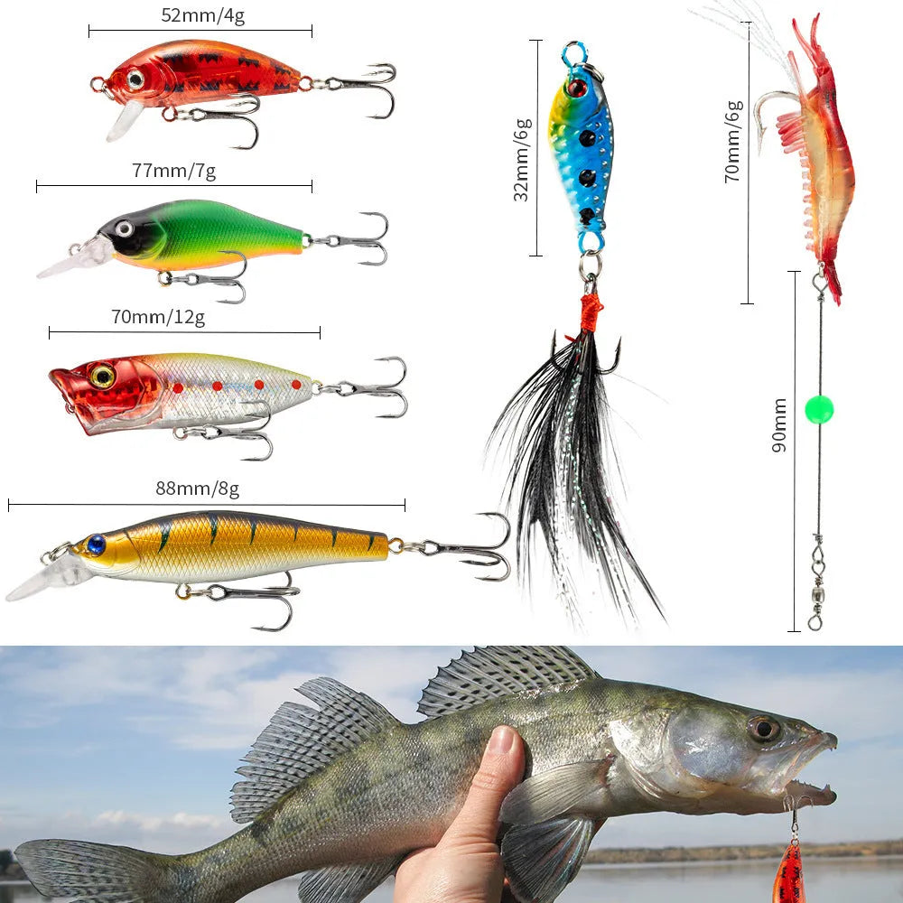 24-piece metal fishing lure set in blind box packaging for Christmas gifting