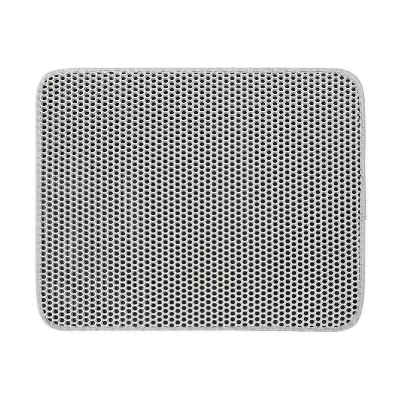 Cat litter trapping mat with honeycomb double layer design in black, waterproof and anti-slip