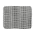 Cat litter trapping mat with honeycomb double layer design in black, waterproof and anti-slip