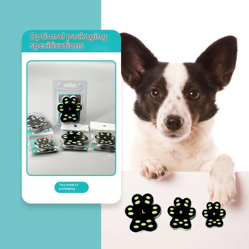 Dog claw protection pads made from silicone cloth in S and M sizes, 8 pieces per pack