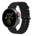 K9 smart watch with round screen in black, orange, silver brown, or yellow with silicone strap