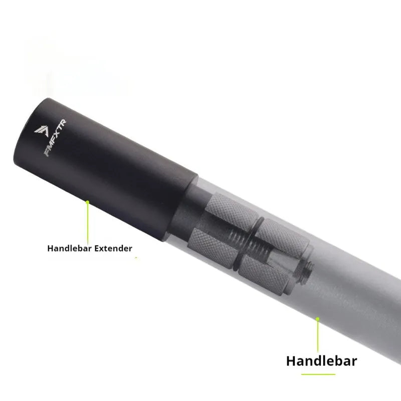 Aluminium mountain bike handlebar extension rod with folding mechanism and adjustable 15-20mm range