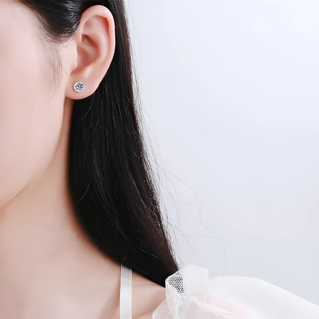 925 silver Pt950 gold plated women's earrings with geometric shapes and moissanite or zircon stone options