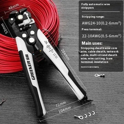 Fully automatic wire stripping pliers tool with high carbon steel blades