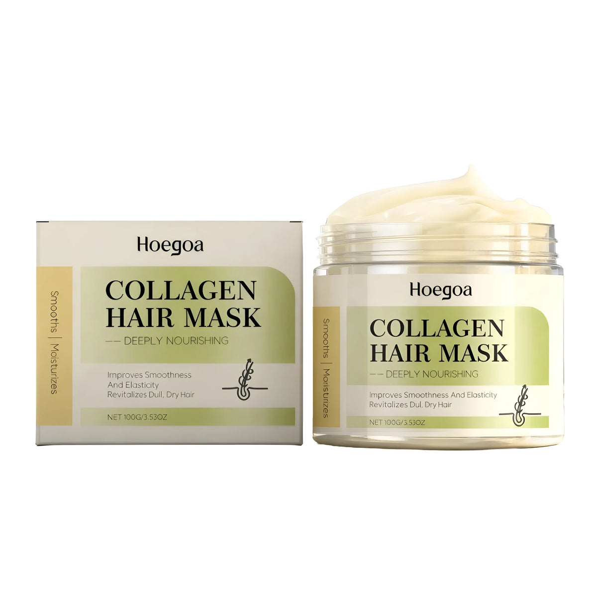 100g soft nourishing hair mask with collagen and ginger extract, single hair care film for conditioning dry hair