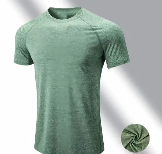 Men's tight stretch quick-dry polyester t-shirt in black, available sizes S to 3XL