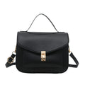Retro shoulder messenger bag in horizontal square design with document compartment
