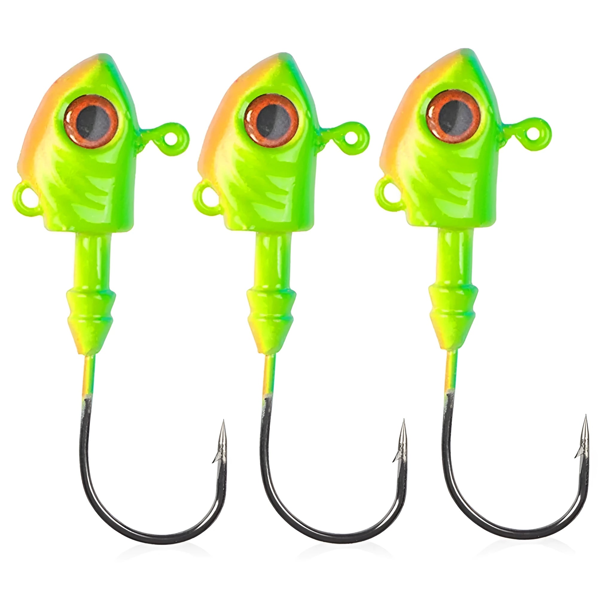 Beizheng Road yayu shaped lead head fishing lure in blue, sliver or yellow with weed guard