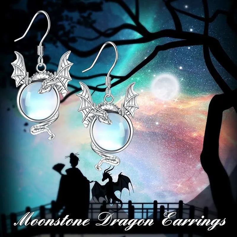 European American fashion twelve zodiac flying dragon earrings in zinc alloy, unisex design