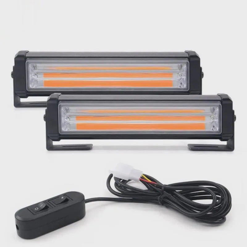 Amber yellow vehicle strobe warning light with aluminium alloy housing and 160mm diameter