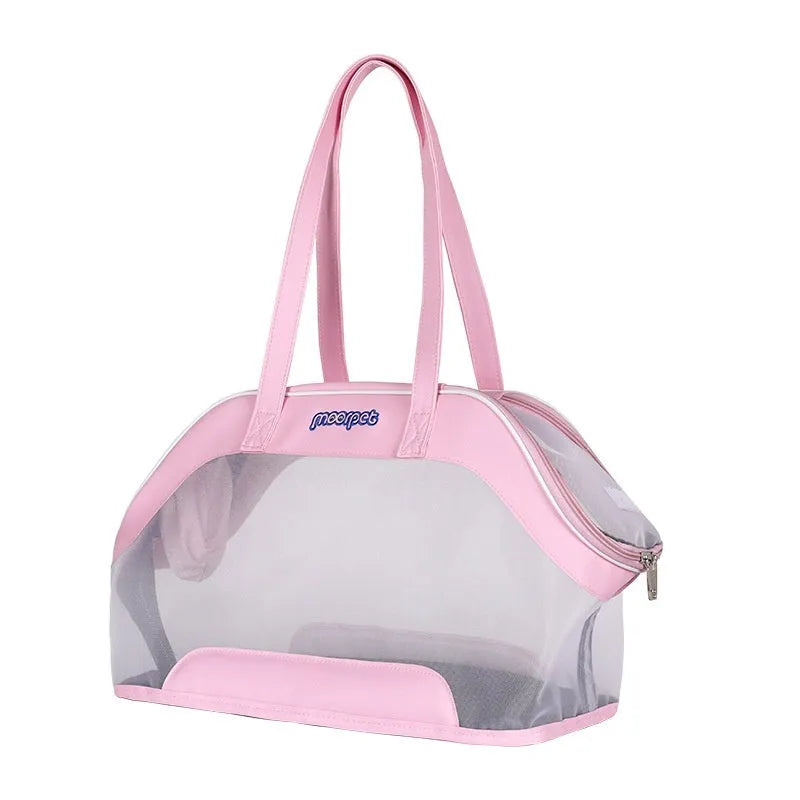 Moorpet leather cat outing carry bag in solid colour with 25L capacity.