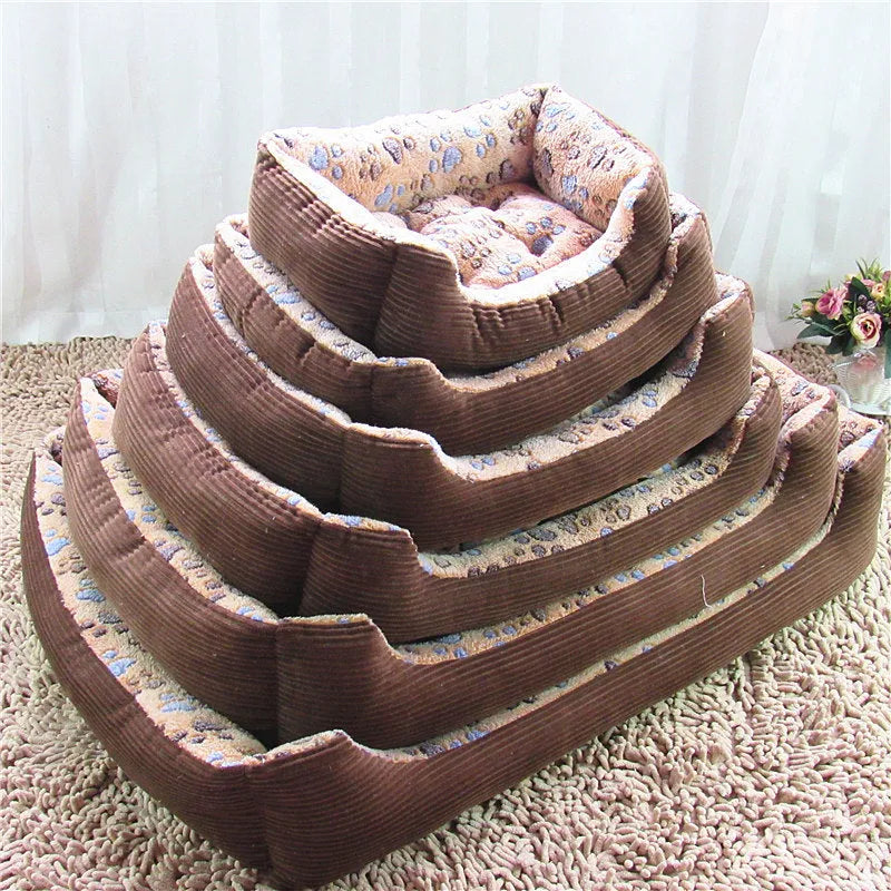 Soft plush dog bed in beige colour showing sofa kennel design with enclosed sides