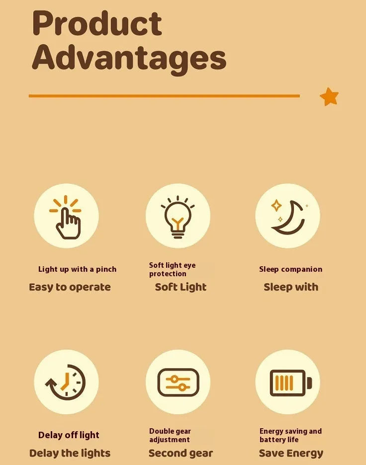 Silicone night light with USB charging, dimming function, cartoon animal design, 85x87x129mm, 0.5W