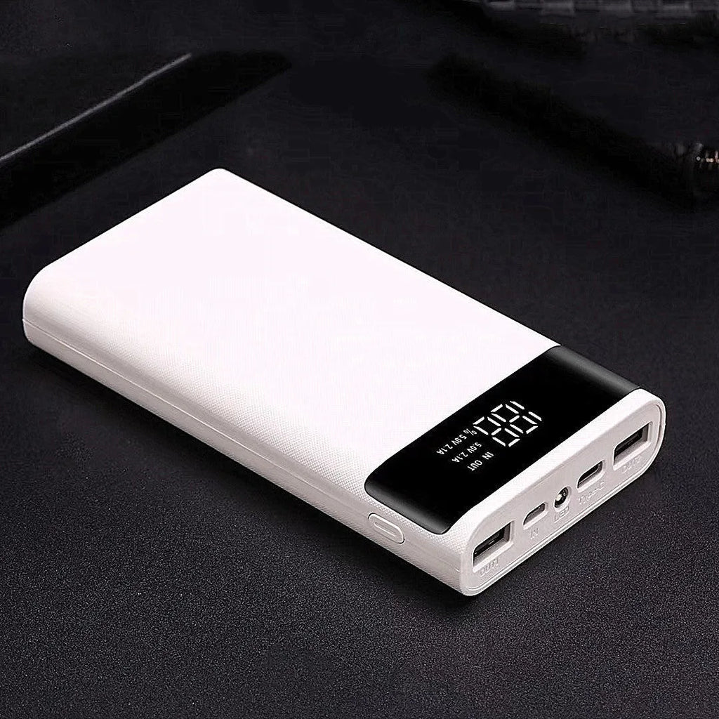 Digital display power bank spring kit with plastic shell and multi-U port output