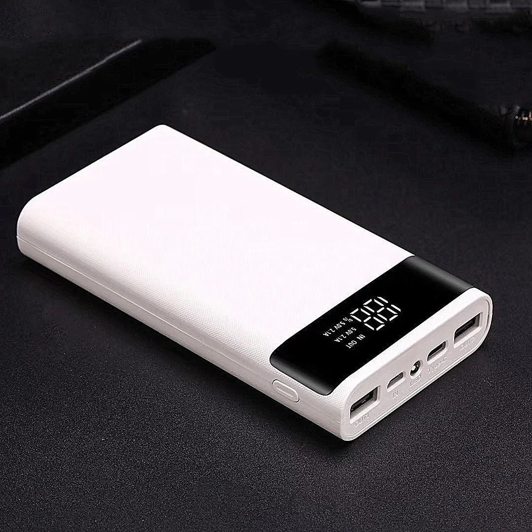 Digital display power bank spring kit with plastic shell and multi-U port output