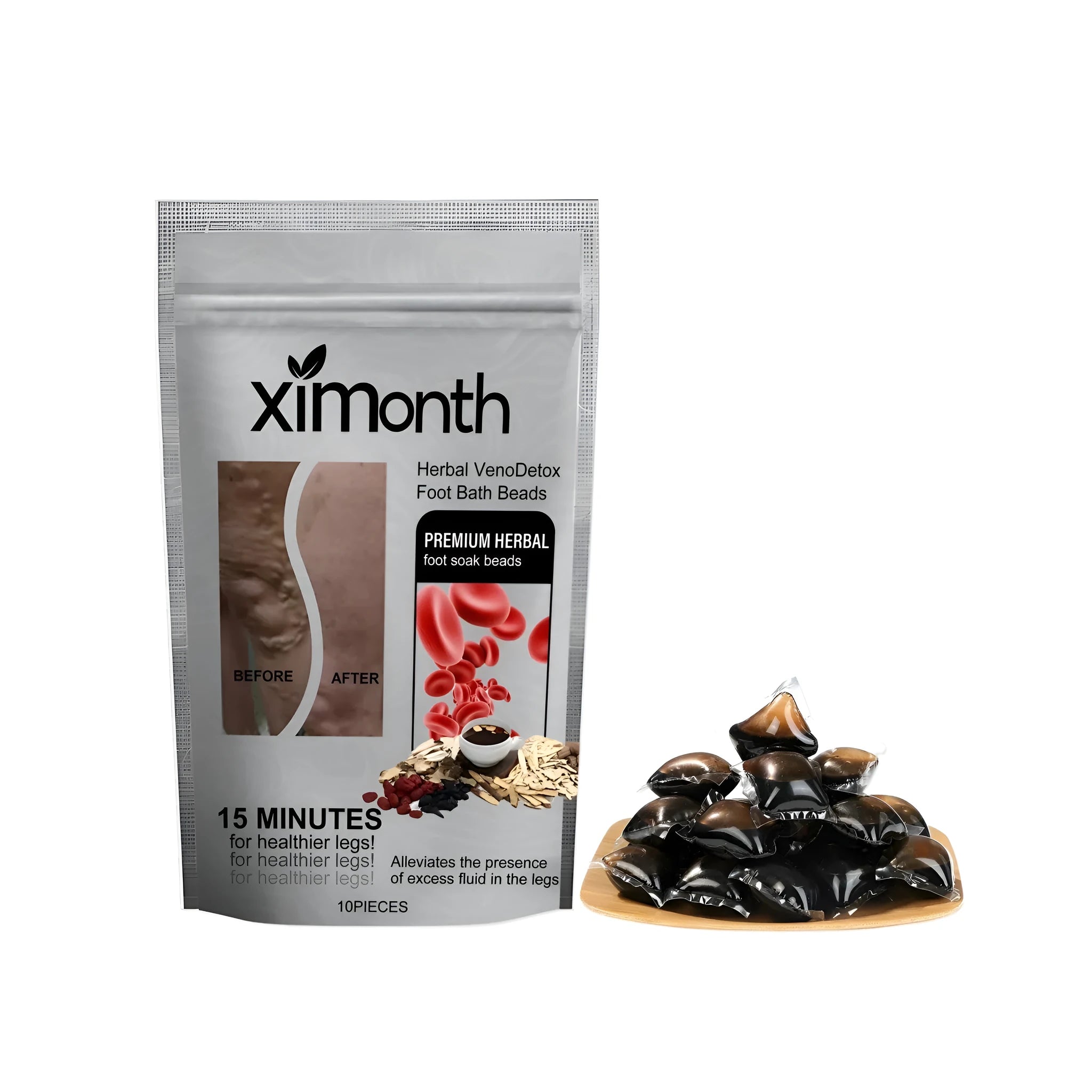 Pack of 10 concentrated herbal leg soaking gel beads with mugwort and bee venom