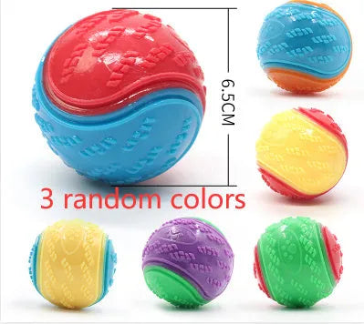 Dog molar long lasting TPR ball toy in random colour for aggressive chewers and teeth cleaning