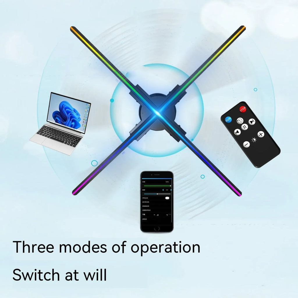 60cm 3D holographic projector advertising machine with WiFi control and 720 lamp beads