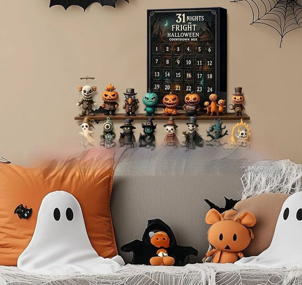Halloween horror countdown box advent calendar with blind box compartments for Christmas resin crafts