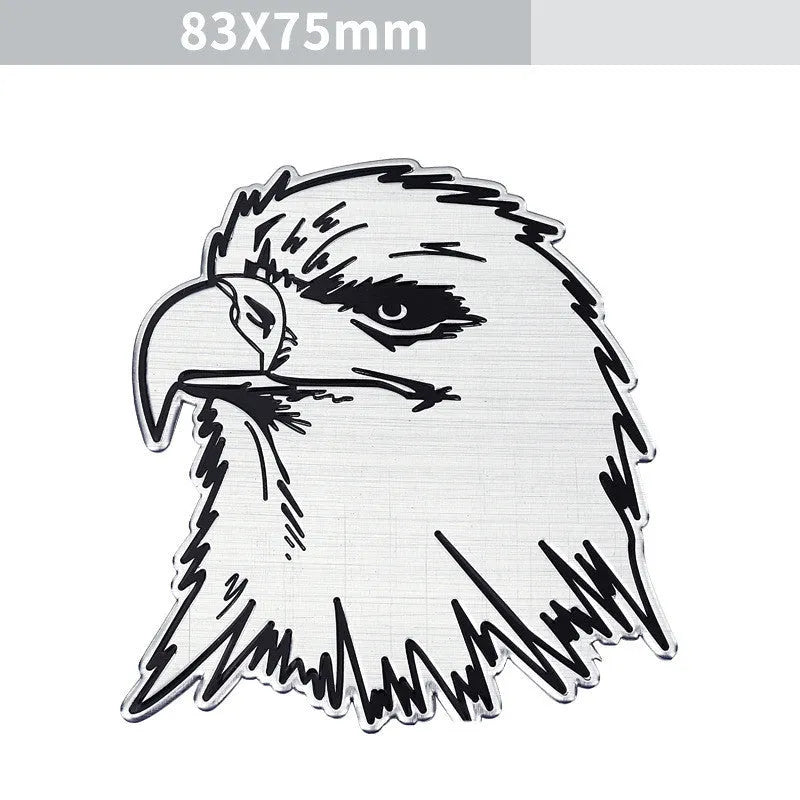 Aluminium car body stickers with lion, eagle, wolf and tiger designs for vehicle customisation