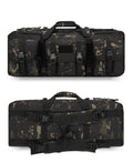 Multi-functional 28-inch polyester tactical fishing bag in black CP camouflage