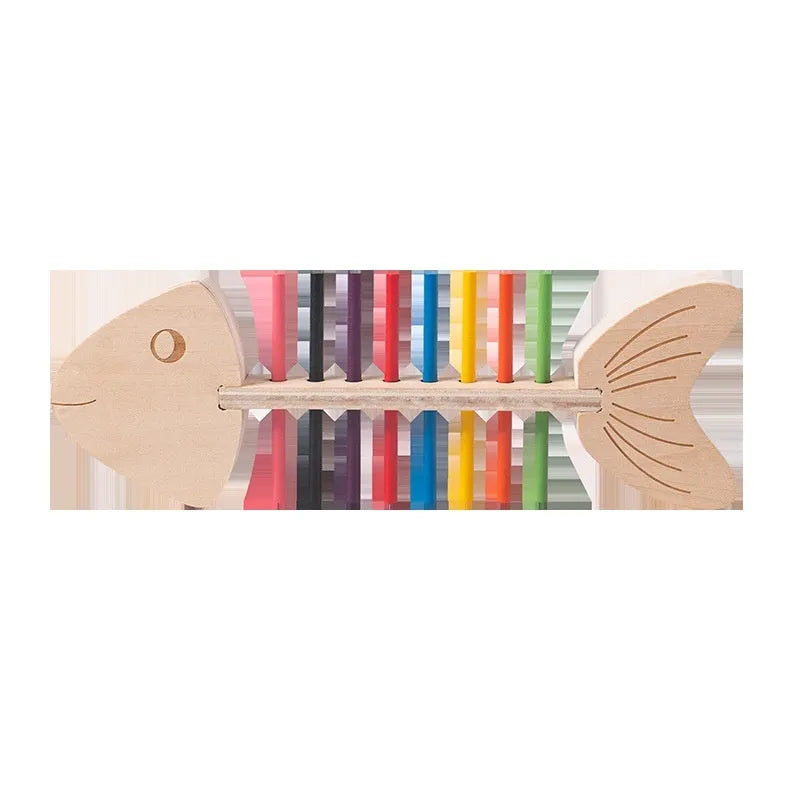 Colour cognitive pairing wooden toy with fishbone pairs design for early education