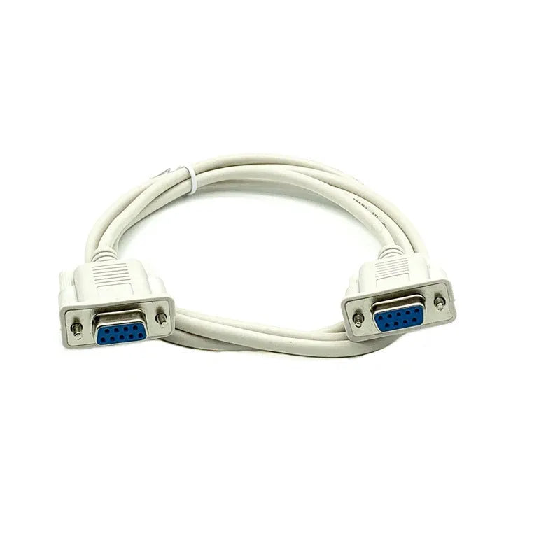 Milky white DB9 female to female RS232 serial cable with 1.5m length