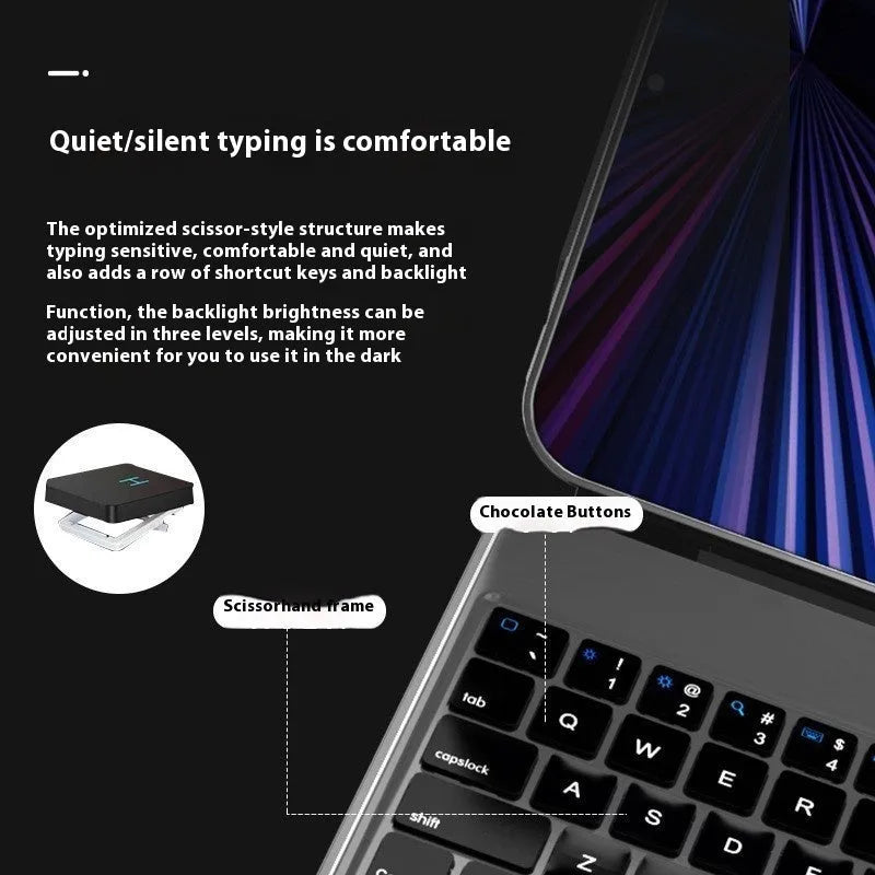 11-inch Bluetooth keyboard with magnetic protective cover for iPad tablets in five colour options