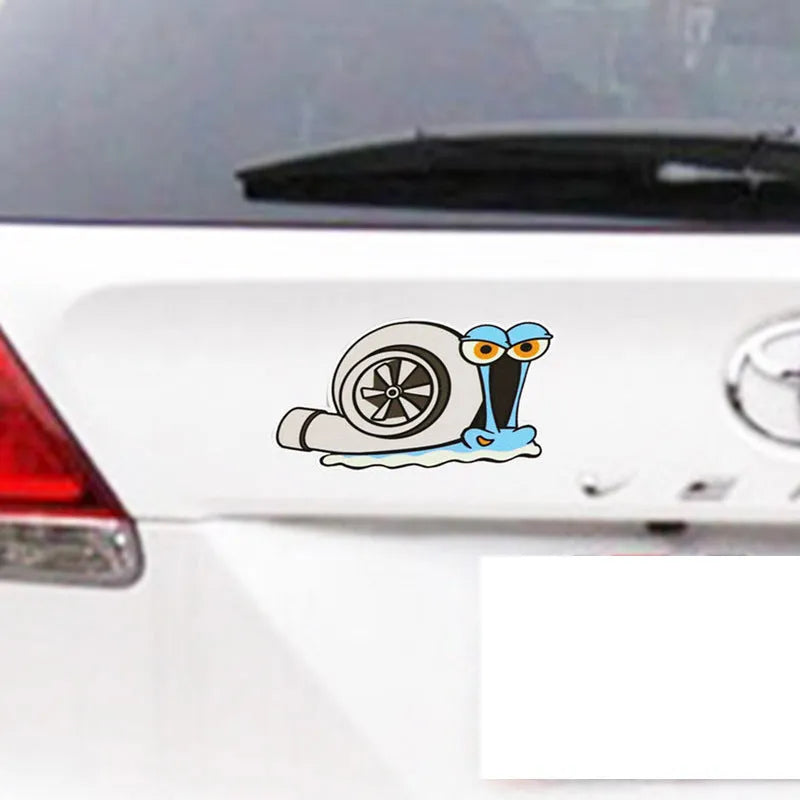 Reflective snail cartoon car sticker measuring 12cm by 8cm for vehicle bumper decoration
