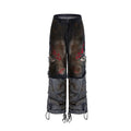 Men's wide leg retro jeans with detachable trousers legs in mid-high waist denim
