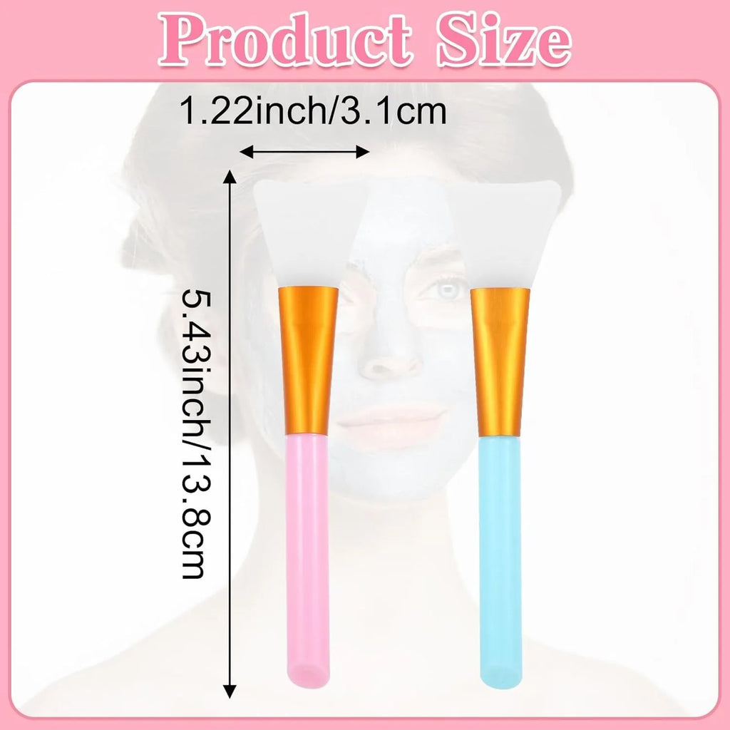 Reusable silicone face mask applicator spatula in multiple colours for clay and mud application