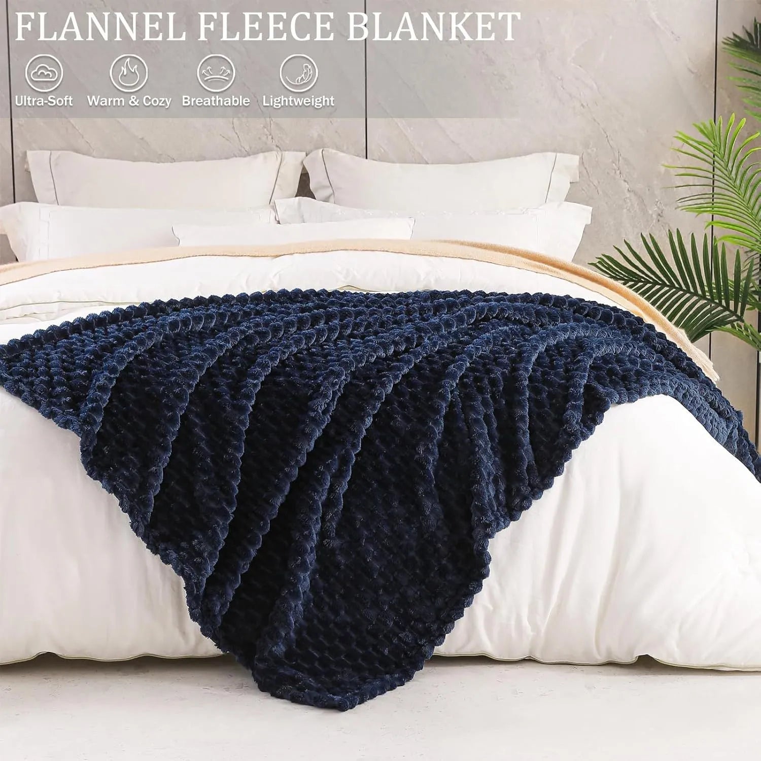 Children's polyester plaid blanket in camel colour with solid pattern showing texture