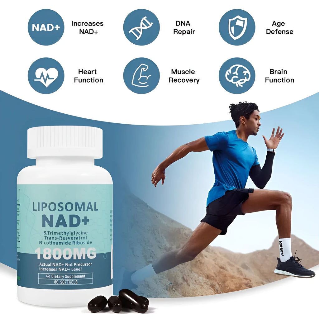 Bottle of Nicotinamide Mononucleotide Gel capsules, available in 60 or 120 count options.