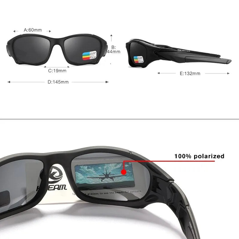 Retro pilot sunglasses with square TAC polarised lenses, unisex frame, mirror finish, and zipper case