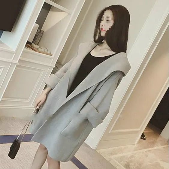 Plus size women's thin cotton coat with lace trim on sleeves in black, grey or pink colours