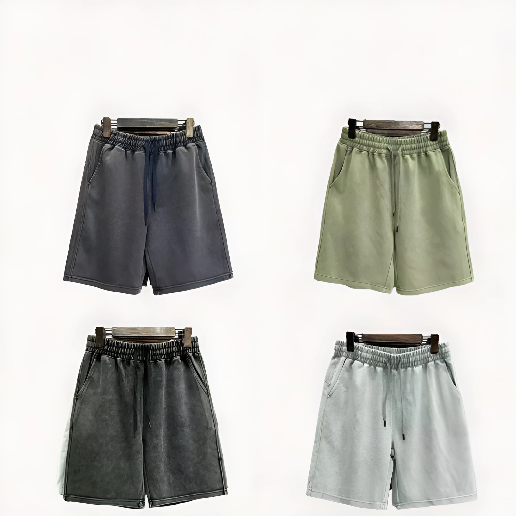 Men's distressed cotton casual shorts in straight leg style available in multiple colours
