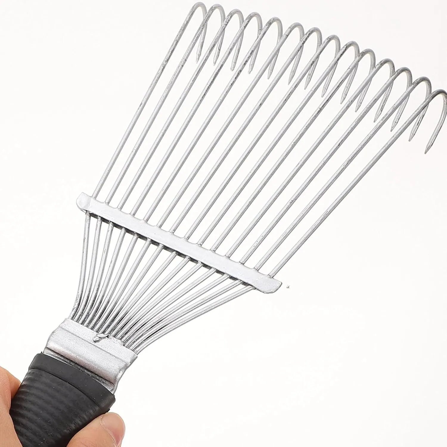 Black stainless steel grooming rake comb for dogs and horses measuring 33cm