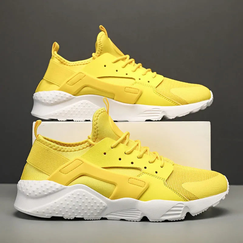 Men's low-top mesh casual shoes with cross shoulder strap in fluorescent colours
