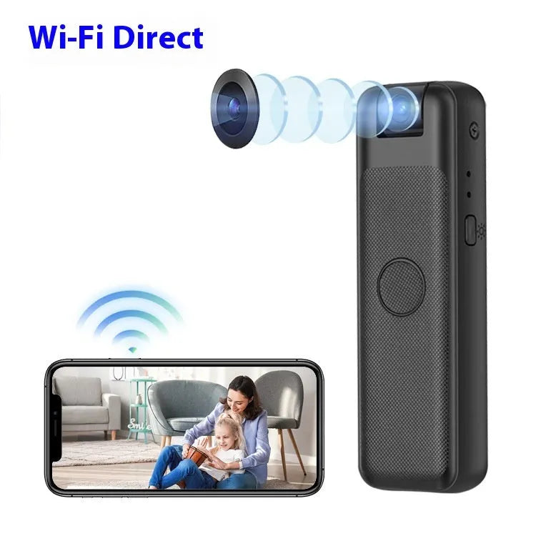 Black back splint WIFI surveillance camera with USB type-C cable on a desk.