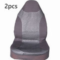 Black quilted polyurethane car seat cover for front seats with plastic attachment hooks