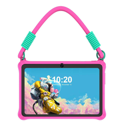 7-inch children's tablet silicone protective case with flat carrying strap in sapphire blue colour