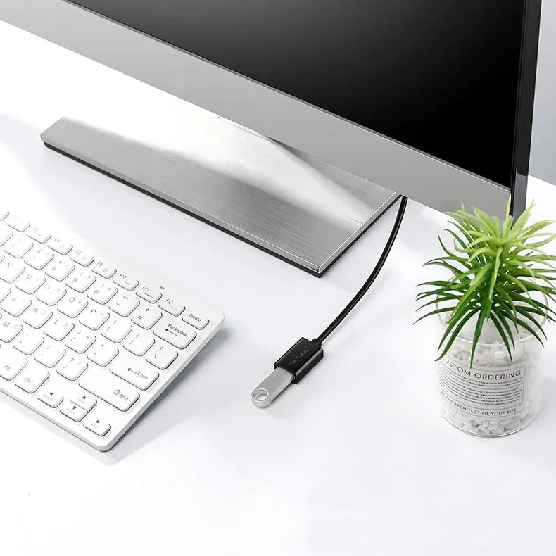 Black USB 3.0 and USB 2.0 extension cable with male and female connectors showing double-shielded construction