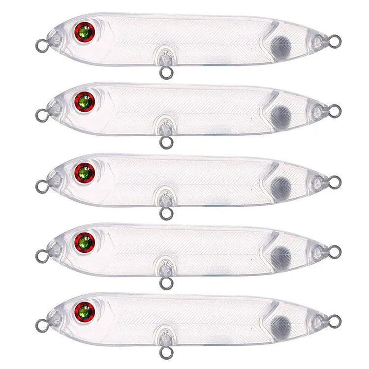 9.5cm transparent blank fishing lure body with 7mm fish eye for DIY customisation