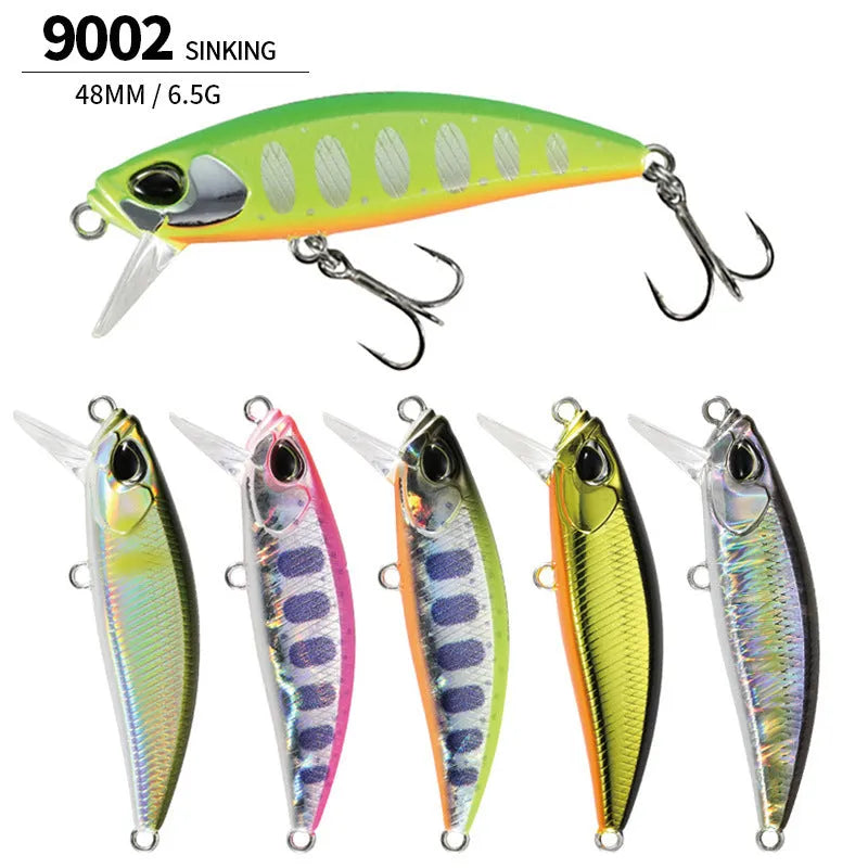 Japanese Submerged Mino hard fishing lure, 48mm length, for snakehead and mandarin fish.