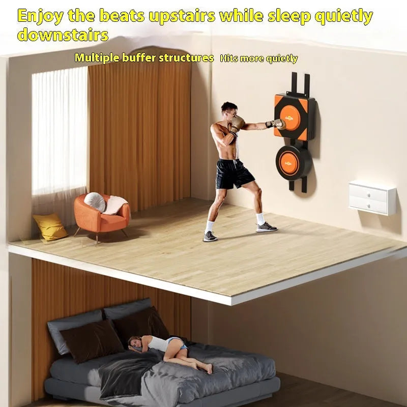 Wall-mounted boxing sandbag target hanging for home training with PU leather construction