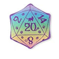 DND-inspired dice-shaped catnip toy in soft plush fabric, available in blue, purple, green and pink colours