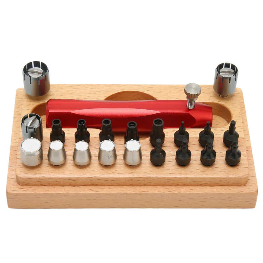 20-piece steel watch repair extracting tube set for barrel-opening procedures