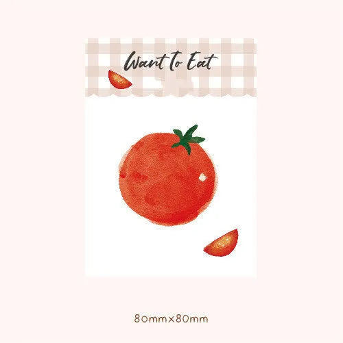 Food Bread Handbook note paper pad showing 30 sheets in colour options Bread01, Bread02, Tomato, Yogurt