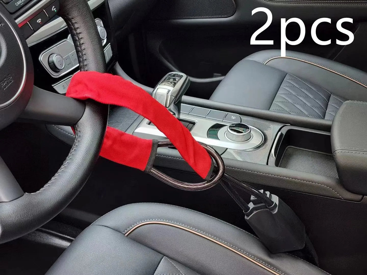 Car steering wheel wire rope lock in red, yellow or black colour for General Motors vehicles