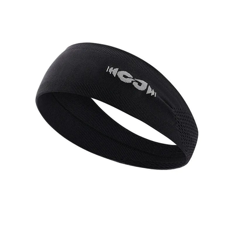 Seamless knitted exercise hair band in black, grey, or blue for men's and women's fitness activities